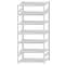 Fachbodenregal Stecksystem, Grundregal, beidseitig nutzbar, H3000xB1300xT800, 7 Fachböden, Fachlast 250kg, RAL 7035 lichtgrau