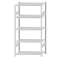 Fachbodenregal Stecksystem, Grundregal, beidseitig nutzbar, H2000xB1000xT500, 5 Fachböden, Fachlast 85kg, RAL 7035 lichtgrau
