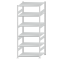 Fachbodenregal Stecksystem, Grundregal, beidseitig nutzbar, H2500xB1000xT800, 6 Fachböden, Fachlast 330kg, RAL 7035 lichtgrau