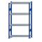 Fachbodenregal Stecksystem, Grundregal, beidseitig nutzbar, H1800xB1000xT300, 4 Fachböden, Fachlast 250kg, RAL 5010 enzianblau / verzinkt