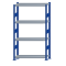 Fachbodenregal Stecksystem, Grundregal, beidseitig nutzbar, H1800xB1000xT300, 4 Fachböden, Fachlast 330kg, RAL 5010 enzianblau / verzinkt
