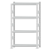 Fachbodenregal Stecksystem, Grundregal, beidseitig nutzbar, H1800xB1000xT300, 4 Fachböden, Fachlast 330kg, RAL 7035 lichtgrau