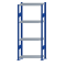 Fachbodenregal Stecksystem, Grundregal, beidseitig nutzbar, H1800xB750xT350, 4 Fachböden, Fachlast 85kg, RAL 5010 enzianblau / verzinkt