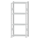 Fachbodenregal Stecksystem, Grundregal, beidseitig nutzbar, H1800xB750xT350, 4 Fachböden, Fachlast 85kg, RAL 7035 lichtgrau
