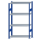 Fachbodenregal Stecksystem, Grundregal, beidseitig nutzbar, H1800xB1000xT400, 4 Fachböden, Fachlast 150kg, RAL 5010 enzianblau / verzinkt