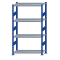 Fachbodenregal Stecksystem, Grundregal, beidseitig nutzbar, H1800xB1000xT400, 4 Fachböden, Fachlast 330kg, RAL 5010 enzianblau / verzinkt