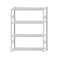 Fachbodenregal Stecksystem, Grundregal, beidseitig nutzbar, H1800xB1300xT400, 4 Fachböden, Fachlast 250kg, RAL 7035 lichtgrau