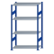 Fachbodenregal Stecksystem, Grundregal, beidseitig nutzbar, H1800xB1000xT500, 4 Fachböden, Fachlast 150kg, RAL 5010 enzianblau / verzinkt