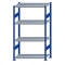 Fachbodenregal Stecksystem, Grundregal, beidseitig nutzbar, H1800xB1000xT500, 4 Fachböden, Fachlast 250kg, RAL 5010 enzianblau / verzinkt