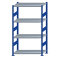 Fachbodenregal Stecksystem, Grundregal, beidseitig nutzbar, H1800xB1000xT500, 4 Fachböden, Fachlast 330kg, RAL 5010 enzianblau / verzinkt