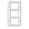 Fachbodenregal Stecksystem, Grundregal, beidseitig nutzbar, H1800xB750xT500, 4 Fachböden, Fachlast 150kg, RAL 7035 lichtgrau
