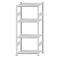 Fachbodenregal Stecksystem, Grundregal, beidseitig nutzbar, H1800xB750xT500, 4 Fachböden, Fachlast 250kg, RAL 7035 lichtgrau