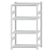 Fachbodenregal Stecksystem, Grundregal, beidseitig nutzbar, H1800xB1000xT500, 4 Fachböden, Fachlast 250kg, RAL 7035 lichtgrau
