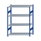 Fachbodenregal Stecksystem, Grundregal, beidseitig nutzbar, H1800xB1300xT600, 4 Fachböden, Fachlast 150kg, RAL 5010 enzianblau / verzinkt