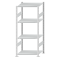 Fachbodenregal Stecksystem, Grundregal, beidseitig nutzbar, H1800xB750xT600, 4 Fachböden, Fachlast 150kg, RAL 7035 lichtgrau