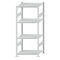 Fachbodenregal Stecksystem, Grundregal, beidseitig nutzbar, H1800xB750xT600, 4 Fachböden, Fachlast 250kg, RAL 7035 lichtgrau