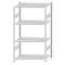 Fachbodenregal Stecksystem, Grundregal, beidseitig nutzbar, H1800xB1000xT600, 4 Fachböden, Fachlast 85kg, RAL 7035 lichtgrau
