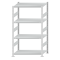 Fachbodenregal Stecksystem, Grundregal, beidseitig nutzbar, H1800xB1000xT600, 4 Fachböden, Fachlast 330kg, RAL 7035 lichtgrau