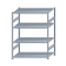 Fachbodenregal Stecksystem, Grundregal, beidseitig nutzbar, H1800xB1300xT800, 4 Fachböden, Fachlast 250kg, sendzimirverzinkt