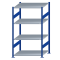 Fachbodenregal Stecksystem, Grundregal, beidseitig nutzbar, H1800xB1000xT800, 4 Fachböden, Fachlast 150kg, RAL 5010 enzianblau / verzinkt
