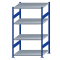 Fachbodenregal Stecksystem, Grundregal, beidseitig nutzbar, H1800xB1000xT800, 4 Fachböden, Fachlast 250kg, RAL 5010 enzianblau / verzinkt
