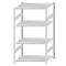 Fachbodenregal Stecksystem, Grundregal, beidseitig nutzbar, H1800xB1000xT800, 4 Fachböden, Fachlast 150kg, RAL 7035 lichtgrau