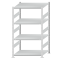 Fachbodenregal Stecksystem, Grundregal, beidseitig nutzbar, H1800xB1000xT800, 4 Fachböden, Fachlast 330kg, RAL 7035 lichtgrau