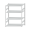Fachbodenregal Stecksystem, Grundregal, beidseitig nutzbar, H1800xB1300xT800, 4 Fachböden, Fachlast 250kg, RAL 7035 lichtgrau