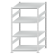 Fachbodenregal Stecksystem, Grundregal, beidseitig nutzbar, H1800xB1000xT1000, 4 Fachböden, Fachlast 250kg, RAL 7035 lichtgrau