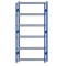 Fachbodenregal Stecksystem, Grundregal, beidseitig nutzbar, H2750xB1300xT300, 6 Fachböden, Fachlast 250kg, RAL 5010 enzianblau / verzinkt