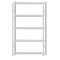 Fachbodenregal Stecksystem, Grundregal, beidseitig nutzbar, H2300xB1300xT300, 5 Fachböden, Fachlast 150kg, RAL 7035 lichtgrau