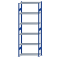 Fachbodenregal Stecksystem, Grundregal, beidseitig nutzbar, H2750xB1000xT400, 6 Fachböden, Fachlast 85kg, RAL 5010 enzianblau / verzinkt