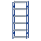 Fachbodenregal Stecksystem, Grundregal, beidseitig nutzbar, H2750xB1000xT400, 6 Fachböden, Fachlast 330kg, RAL 5010 enzianblau / verzinkt