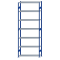 Fachbodenregal Stecksystem, Grundregal, beidseitig nutzbar, H3500xB1300xT400, 7 Fachböden, Fachlast 150kg, RAL 5010 enzianblau / verzinkt