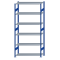 Fachbodenregal Stecksystem, Grundregal, beidseitig nutzbar, H2750xB1300xT500, 6 Fachböden, Fachlast 150kg, RAL 5010 enzianblau / verzinkt