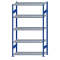 Fachbodenregal Stecksystem, Grundregal, beidseitig nutzbar, H2300xB1300xT500, 5 Fachböden, Fachlast 250kg, RAL 5010 enzianblau / verzinkt
