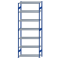 Fachbodenregal Stecksystem, Grundregal, beidseitig nutzbar, H3500xB1300xT500, 7 Fachböden, Fachlast 250kg, RAL 5010 enzianblau / verzinkt