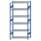 Fachbodenregal Stecksystem, Grundregal, beidseitig nutzbar, H2750xB1300xT600, 6 Fachböden, Fachlast 150kg, RAL 5010 enzianblau / verzinkt