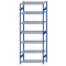 Fachbodenregal Stecksystem, Grundregal, beidseitig nutzbar, H3500xB1300xT600, 7 Fachböden, Fachlast 250kg, RAL 5010 enzianblau / verzinkt