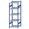 Fachbodenregal Stecksystem, Grundregal, beidseitig nutzbar, H2300xB750xT800, 5 Fachböden, Fachlast 150kg, RAL 5010 enzianblau / verzinkt