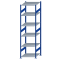 Fachbodenregal Stecksystem, Grundregal, beidseitig nutzbar, H2750xB750xT800, 6 Fachböden, Fachlast 150kg, RAL 5010 enzianblau / verzinkt