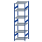 Fachbodenregal Stecksystem, Grundregal, beidseitig nutzbar, H2750xB750xT800, 6 Fachböden, Fachlast 250kg, RAL 5010 enzianblau / verzinkt