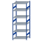 Fachbodenregal Stecksystem, Grundregal, beidseitig nutzbar, H2750xB1000xT800, 6 Fachböden, Fachlast 250kg, RAL 5010 enzianblau / verzinkt