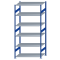 Fachbodenregal Stecksystem, Grundregal, beidseitig nutzbar, H2750xB1300xT800, 6 Fachböden, Fachlast 150kg, RAL 5010 enzianblau / verzinkt