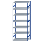 Fachbodenregal Stecksystem, Grundregal, beidseitig nutzbar, H3500xB1300xT800, 7 Fachböden, Fachlast 250kg, RAL 5010 enzianblau / verzinkt
