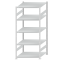 Fachbodenregal Stecksystem, Grundregal, beidseitig nutzbar, H2300xB1000xT1000, 5 Fachböden, Fachlast 250kg, RAL 7035 lichtgrau