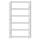 Fachbodenregal Stecksystem, Grundregal, beidseitig nutzbar, H2500xB1300xT300, 6 Fachböden, Fachlast 85kg, RAL 7035 lichtgrau