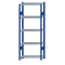 Fachbodenregal Stecksystem, Grundregal, beidseitig nutzbar, H2000xB750xT350, 5 Fachböden, Fachlast 85kg, RAL 5010 enzianblau / verzinkt
