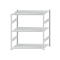 Fachbodenregal Stecksystem, Grundregal, beidseitig nutzbar, H1500xB1300xT800 mm, 3 Fachböden, Fachlast 150 kg, RAL 7035 lichtgrau