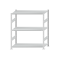 Fachbodenregal Stecksystem, Grundregal, beidseitig nutzbar, H1500xB1300xT600 mm, 3 Fachböden, Fachlast 250 kg, RAL 7035 lichtgrau